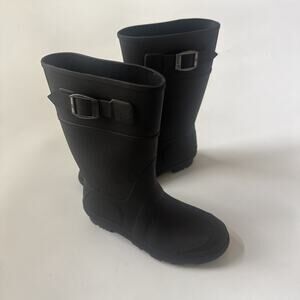 Kamik Raindrops Rain Boots Kids 3 Childrens Black Slip On Outerwear